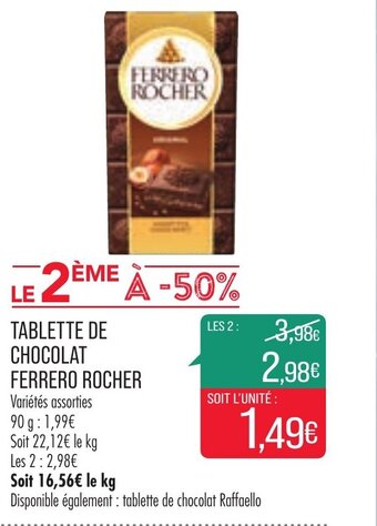 Match Tablette de chocolat FERRERO ROCHER offre
