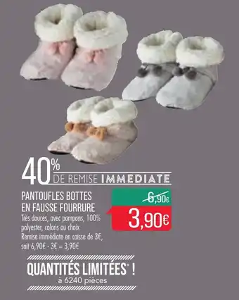 Match Pantoufles bottes en fausse fourrure offre