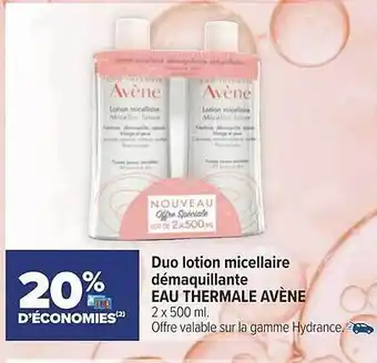 Carrefour maPara parapharmacie Duo lotion micellaire démaquillante eau thermale avène offre