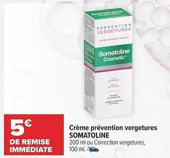 Crème prévention vergetures somatoline