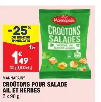 ALDI Croûtons Pour Salade Ail et Herbes offre