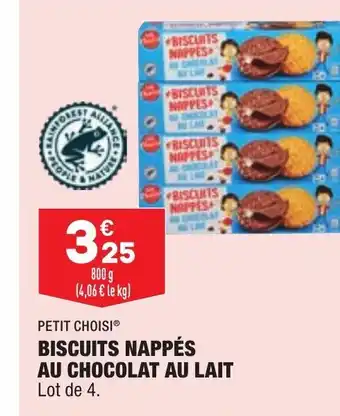 ALDI Petit Choisi Biscuits Nappés Au Chocolat Au Lait offre