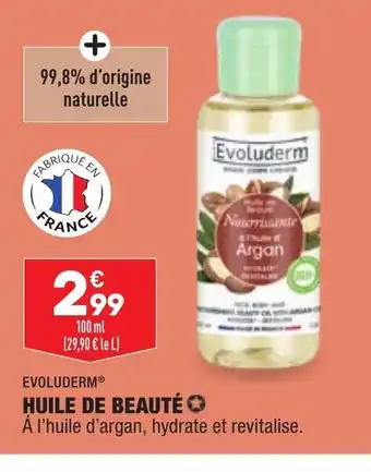 ALDI Evoluderm Huile de Beauté offre