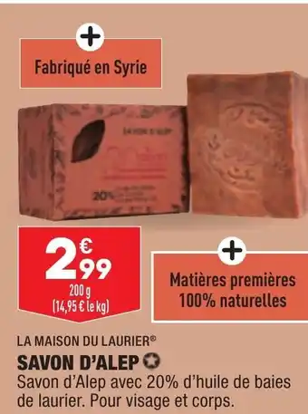 ALDI La Maison du Laurier Savon D'Alep offre