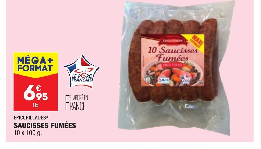 Promo Epicurillades Saucisses Fumées chez ALDI
