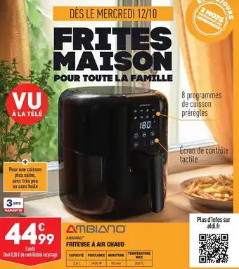 ALDI Ambiano Friteuse à Air Chaud offre