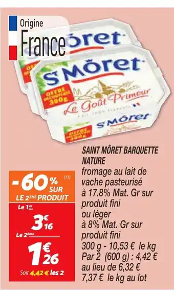 Netto Saint Môret Barquette Nature offre