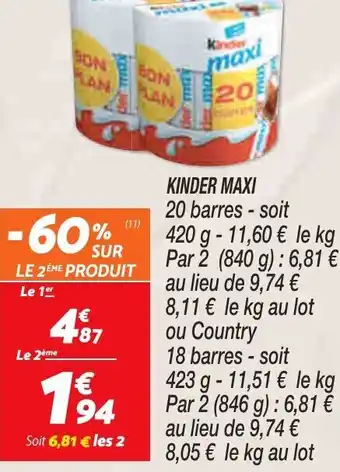 Netto Kinder Maxi offre