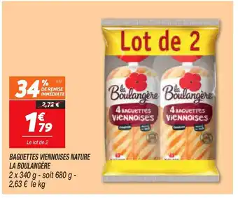 Netto Baguettes Viennoises Nature La Boulangère offre