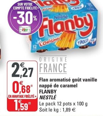 G20 Flan Aromatisé Goût Vanille Nappé de Caramel Flanby Nestlé offre