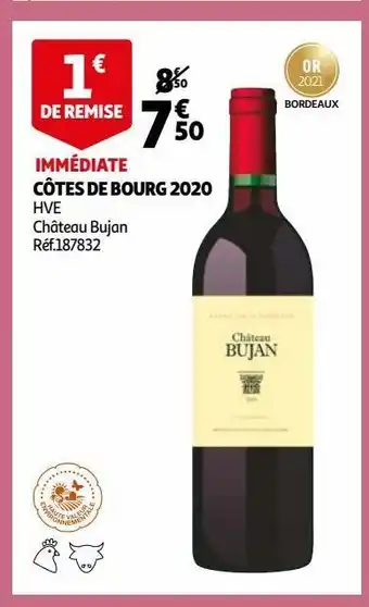 Auchan Côtes de bourg 2020 offre