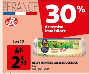 Auchan Oeufs fermiers label rouge loué offre