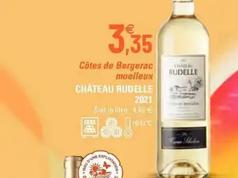 G20 Côtes de bergerac moelleux château rudelle 2021 offre