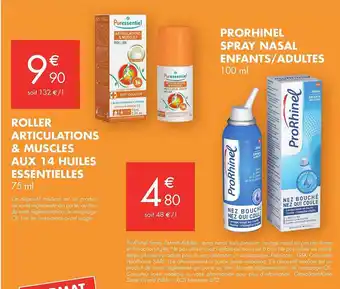 PharmaVie Roller articulations & muscles aux 14 huiles essentielles puressentiel, spray nasal enfants-adultes prorhinel offre