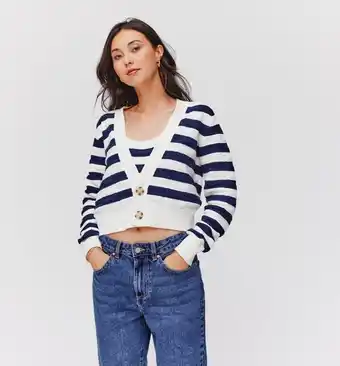 Promod Gilet court rayé femme offre