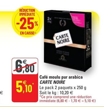 G20 Café Moulu Pur Arabica carte Noire offre