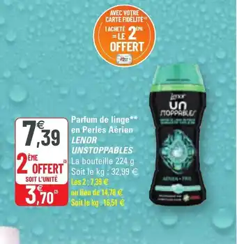 G20 Parfum de Linge En Perles Aérien Lenor unstoppables offre