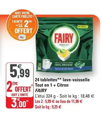 G20 24 tablettes-Vaisselle Tout En 1 Citron Fairy offre