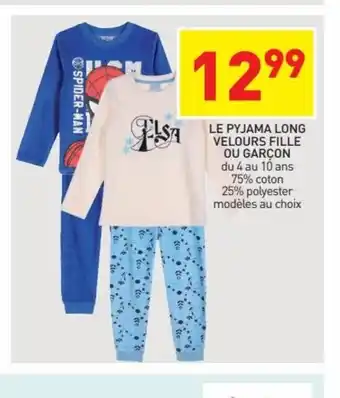 Stokomani Le Pyjama Long Velours Fille Ou Garçon offre