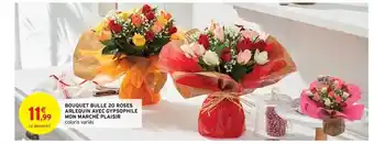 Intermarché Bouquet Bulle 20 Roses Arlequin Avec Gypsophile Mon Marché Plaisir offre