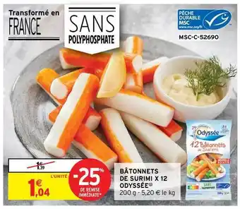 Intermarché Bâtonnets De Surimi X12 Odyssée offre