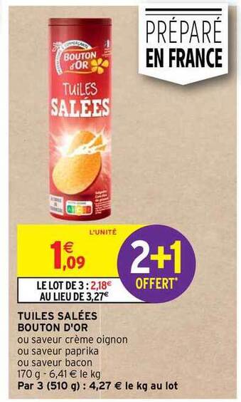 Intermarché Tuiles Salées Bouton D'or offre