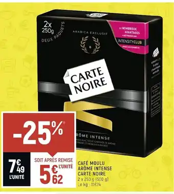 Spar Café Moulu Arôme Intense Carte Noire offre