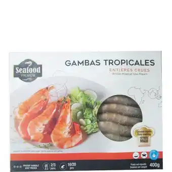 Auchan Gambas tropicales entières crues surgelées offre
