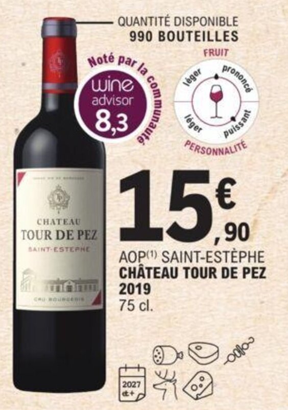 Promo Chateau Tour De Pez 2019 chez E.Leclerc