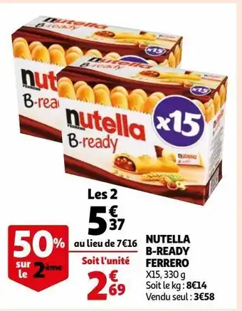 Auchan Nutella b-ready ferrero offre