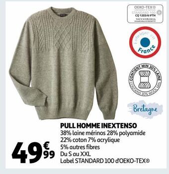 Auchan Pull homme inextenso offre