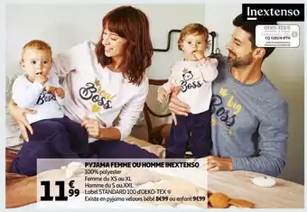 Auchan Pyjama femme ou homme inextenso offre