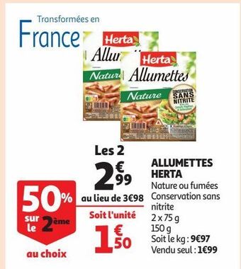 Auchan Supermarché Allumettes herta offre