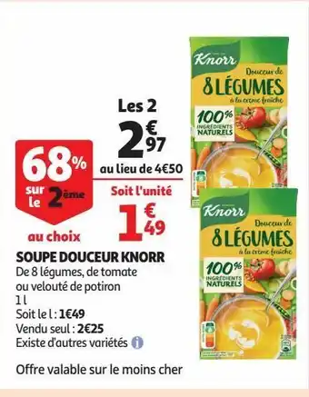 Auchan Supermarché Soupe douceur knorr offre