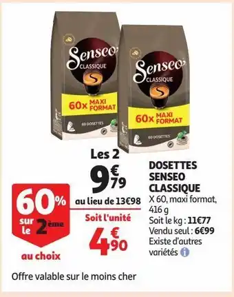 Auchan Supermarché Dosettes senseo classique offre