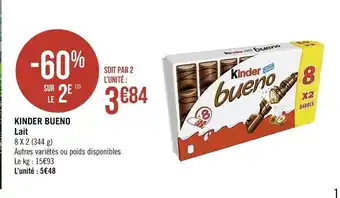 Casino Supermarchés Kinder Bueno Lair offre