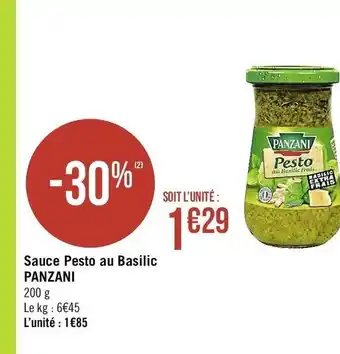 Casino Supermarchés Sauce Pesto au Basilic Panzani offre