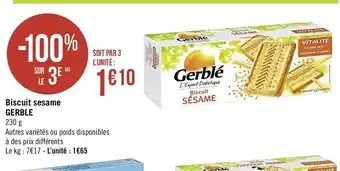 Casino Supermarchés Biscuit sesame Gerble offre