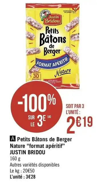 Casino Supermarchés Petits Bâtons de Berger Nature offre