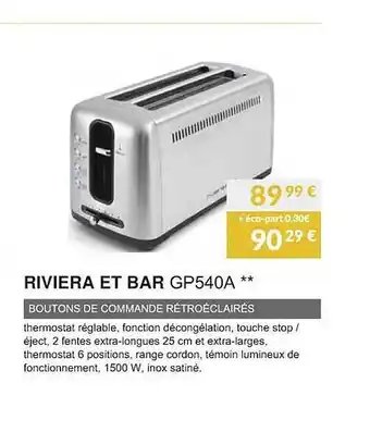 Copra Riviera et bar gp540a boutons de commande rétroéclairés offre