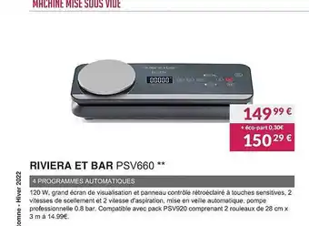 Copra Machine mise sous vide riviera et bar psv660 offre