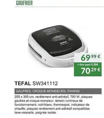 Copra Gaufrier tefal sw341112 offre