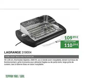 Copra Lagrange 319004 pare-vent inox hauteur 9 cm offre