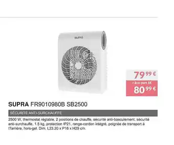 Copra Supra fr9010980b sb2500 sécurité anti-surchauffe offre
