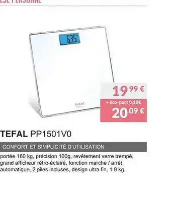 Tefal pp1501v0 confort et simplicité d'utilisation