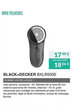 Rase peluches black + decker bxlr500e