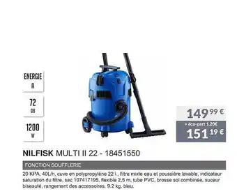 Nilfisk multi ii 22 - 18451550 fonction soufflerie