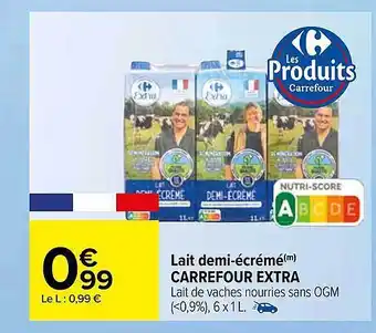 Carrefour Lait demi-écrémé carrefour extra offre