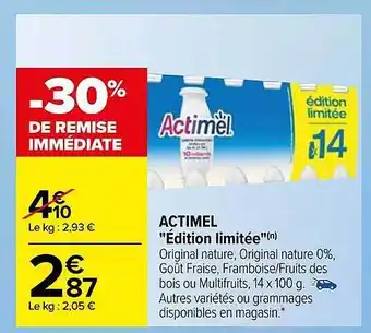 Carrefour Actimel offre