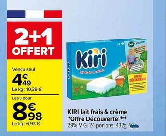 Carrefour Kiri lait frais & crème offre
